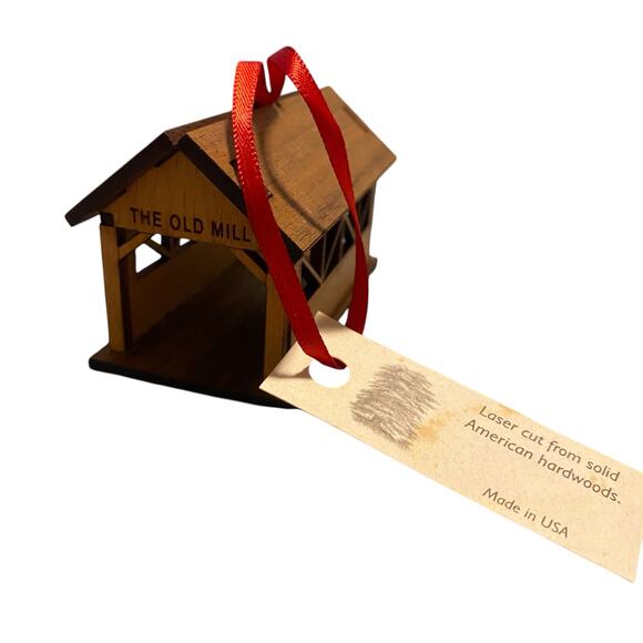 Vintage Cracker Barrel "The Old Mill" Laser Cut Christmas Ornament Made in USA - Picture 14 of 14